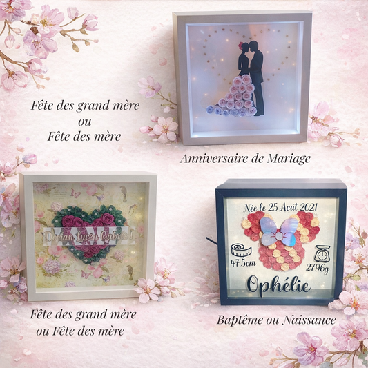 Cadre Floral Personnalisé - Lettre Florale sur Papier - Décoration Murale Unique