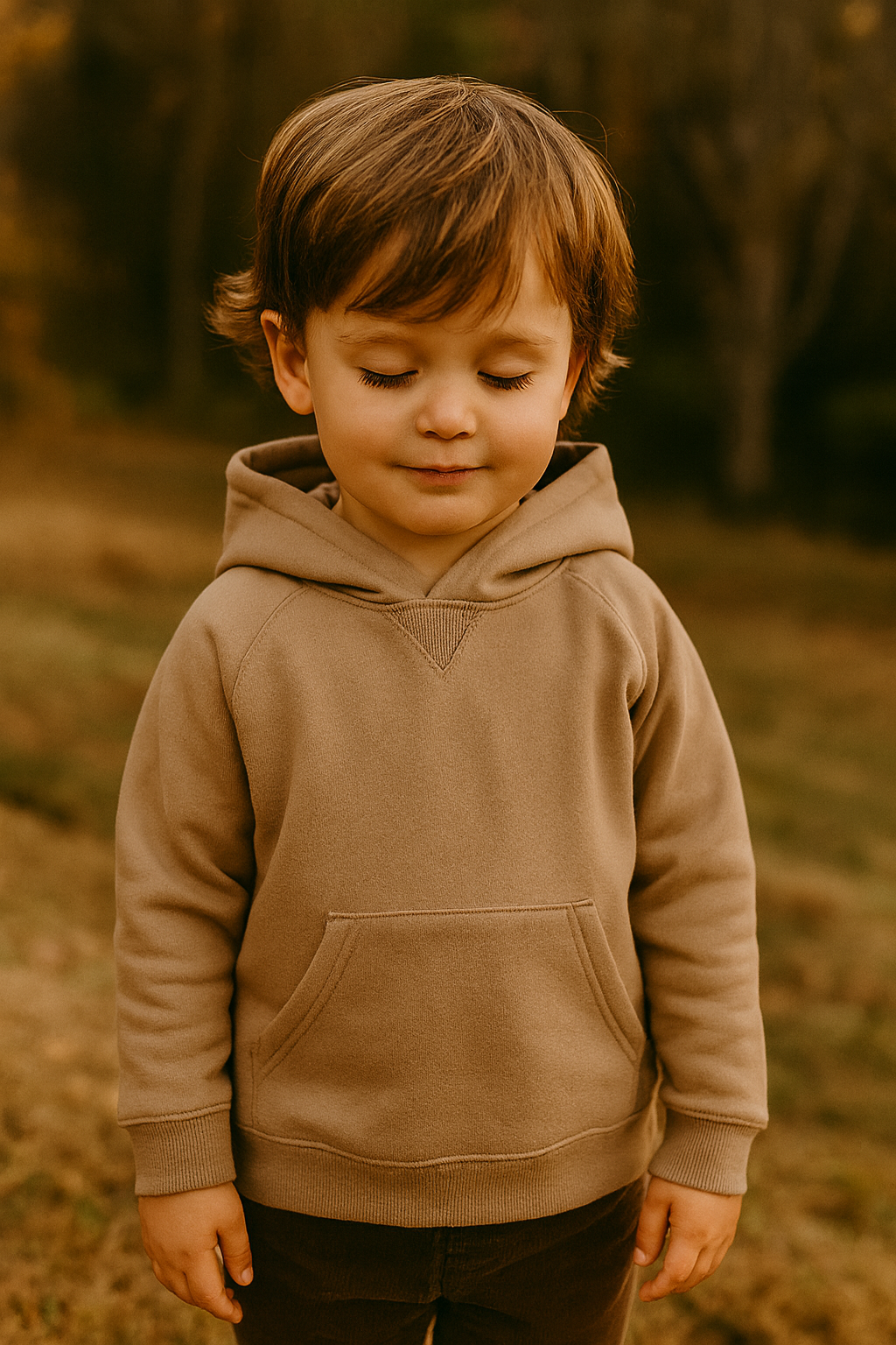 Sweat Enfant avec capuche couleur Marron clair